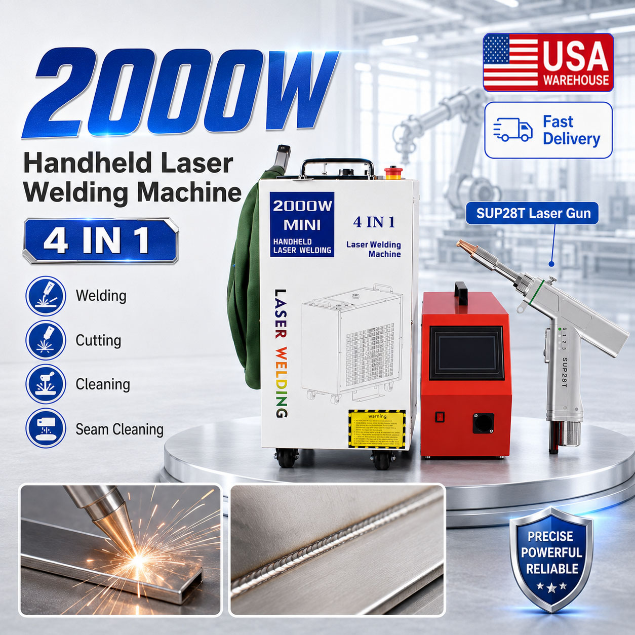 2000Wレーザー溶接機 4in1レーザー溶接機 溶接・洗浄 - Laser Soldering Machine Handheld のレビューと価格
