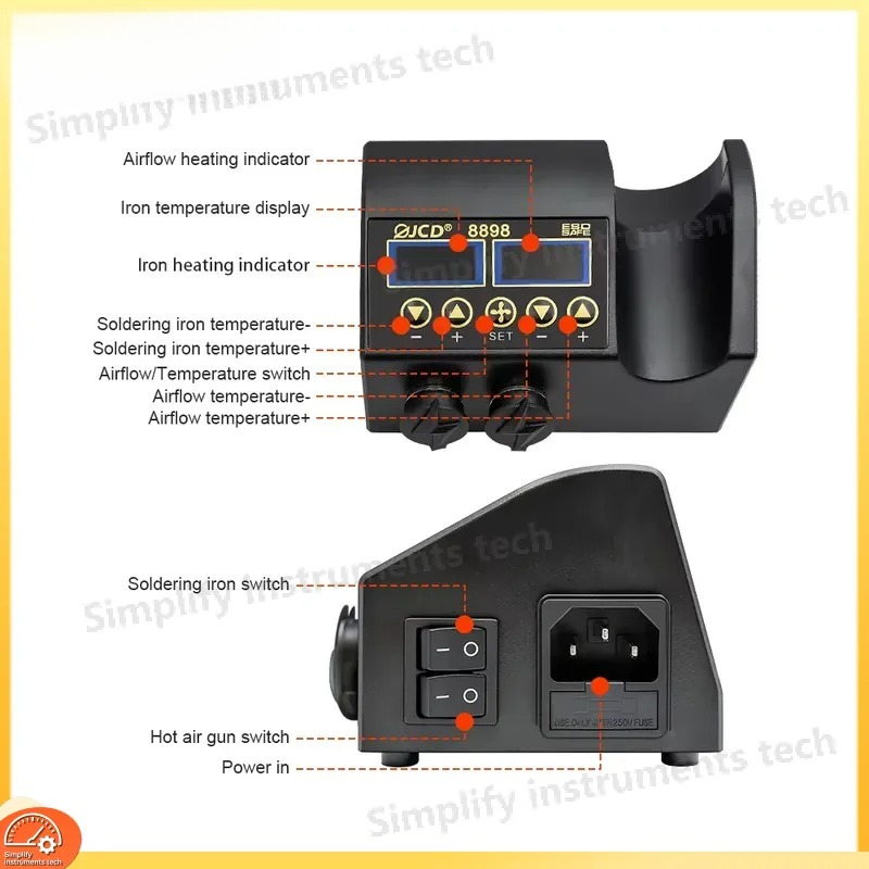 8898はんだ付けステーション 750W 2 in 1 はん - 2 In 1 Soldering Rework Station 750W のレビューと価格
